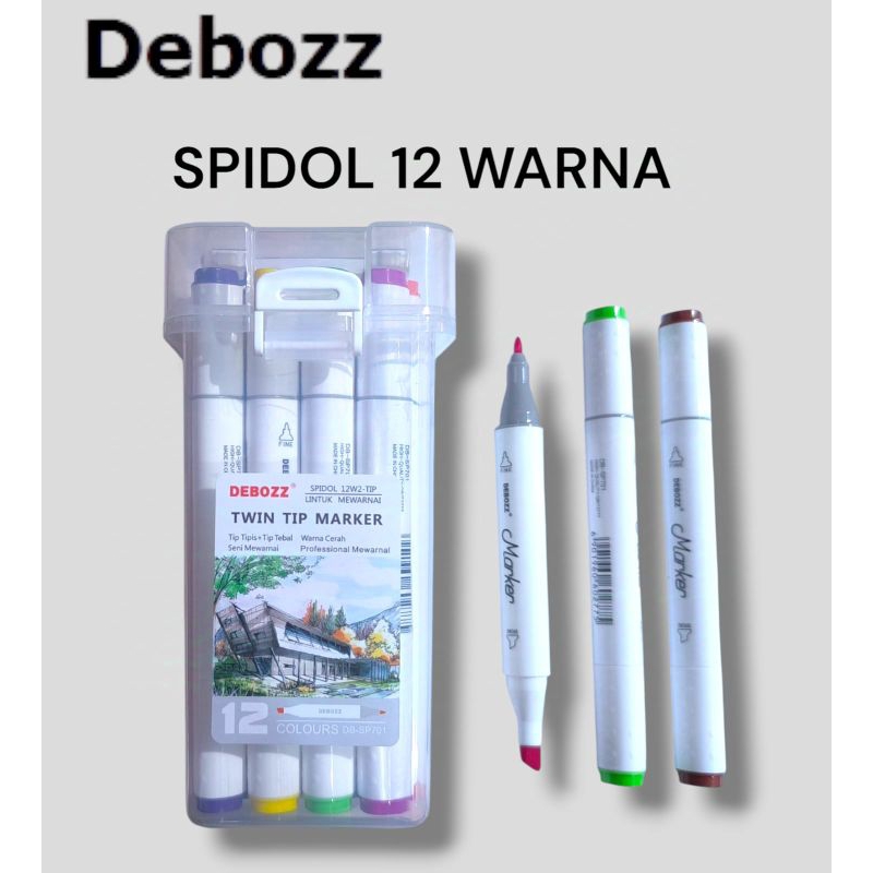

TWIN TIP MARKER SPIDOL BOLAK BALIK 12 WARNA