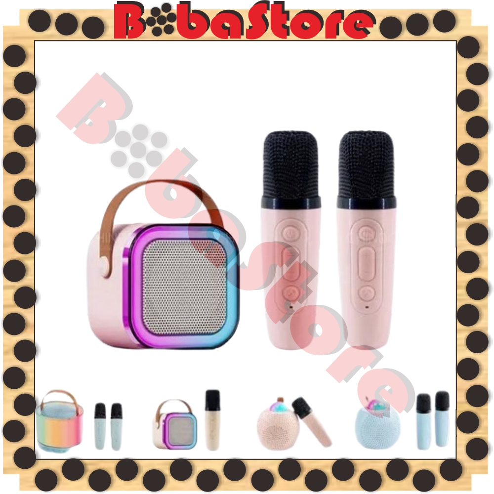 BOBASTORE Mini Speaker Bluetooth Karaoke Bluetooth bt Speaker karoke With Microphone 3D Stereo Ampli