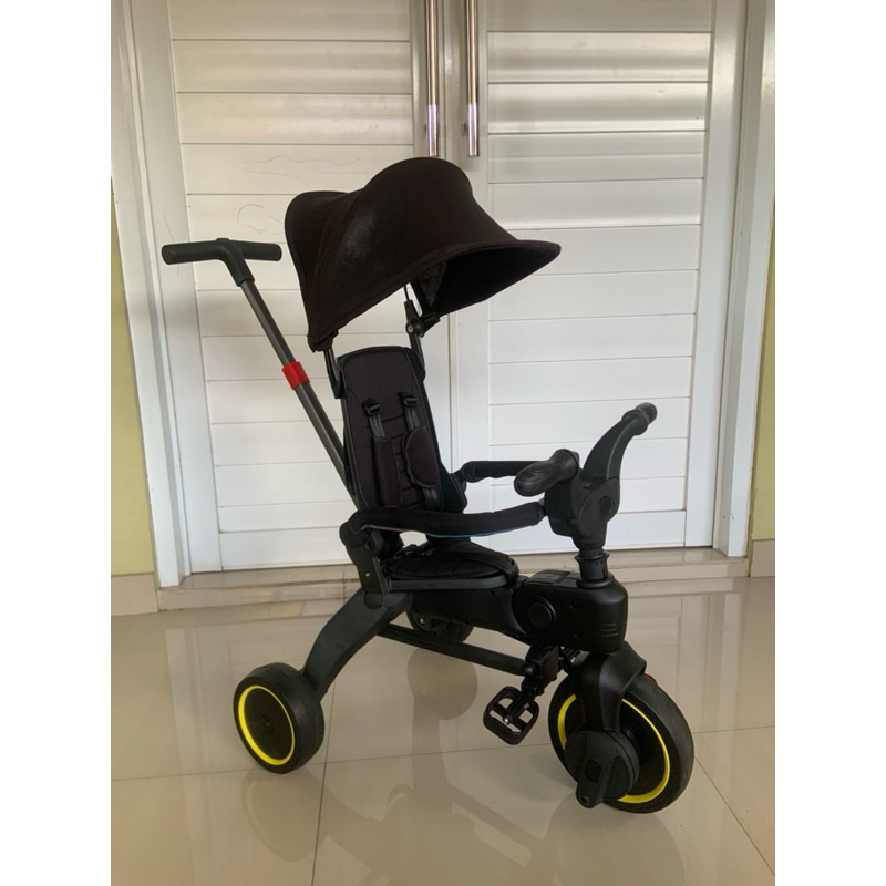 sepeda anak roda tiga lipat hitam