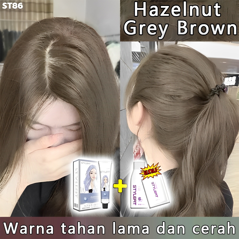 [100ml gratis 100ml] Tidak perlu pemutihan hair colour pewarna rambut 230ml Pewarna Herbal Cat Rambu