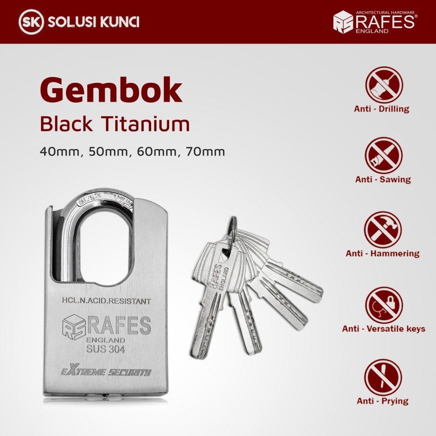 Gembok Pad Lock Series RAFES ENGLAND - KG 9751
