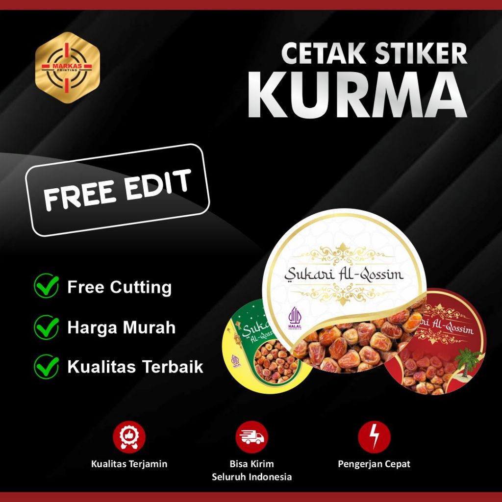 

Sticker Label Kurma Sukari Al-Qassim Golden Valley Ajwa Free Cutting