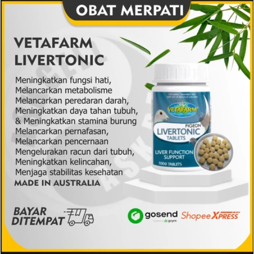 LIVERTONIC VETAFARM PENETRAL BURUNG  VITAMIN HATI DETOX RACUN MERPATI BALAP KOLONG
