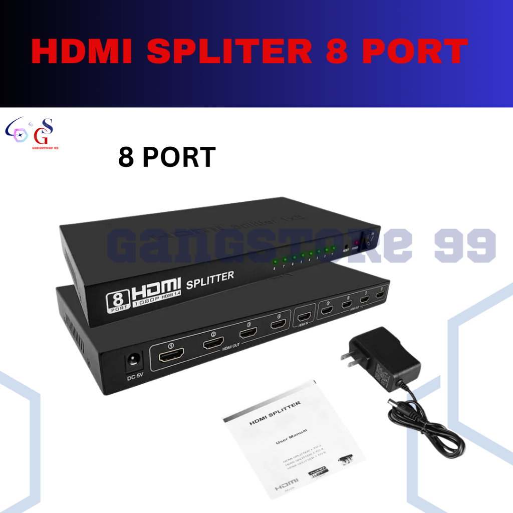 HDMI Spliter 8 Port, HDMI Splitter 1x8 Audio Video Distributor 4K 3D HDMI Spliter 1X8/ Hdmi spliter 