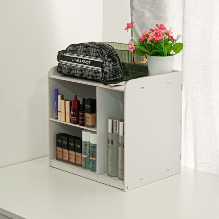 Rak Meja Kantor Minimalis / Tempat Buku Kayu Aesthetic dengan Laci Susun / Rak Buku Susun Kecil Meja