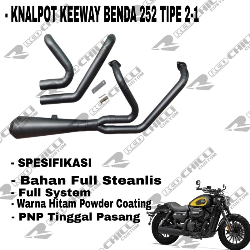 Knalpot Keeway Benda V252C - Knalpot Keeway Benda 252 Tipe 2-1