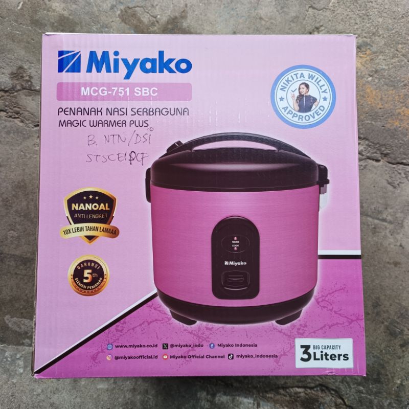 Miyako Rice Cooker Besar 3Liter | MCG-751 SBC