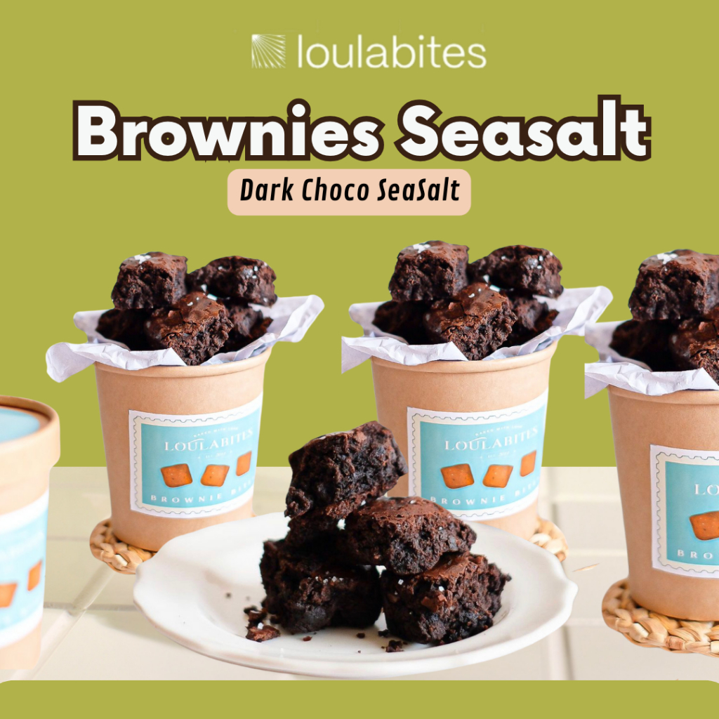 

Loulabites Brownies Bites with Sea Salts / Fudgy Brownies Bites coklat premium with sea salt / Hampers / Hadiah / oleh oleh