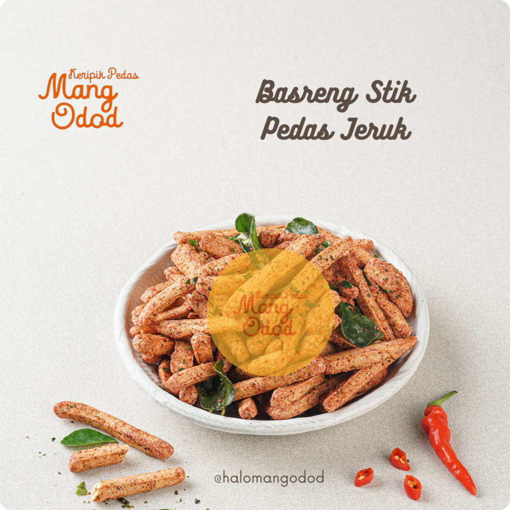 

(250g/500g/1000g) Basreng Stik Pedas Jeruk Khas MANG ODOD: Renyah, Enak, GURIH!