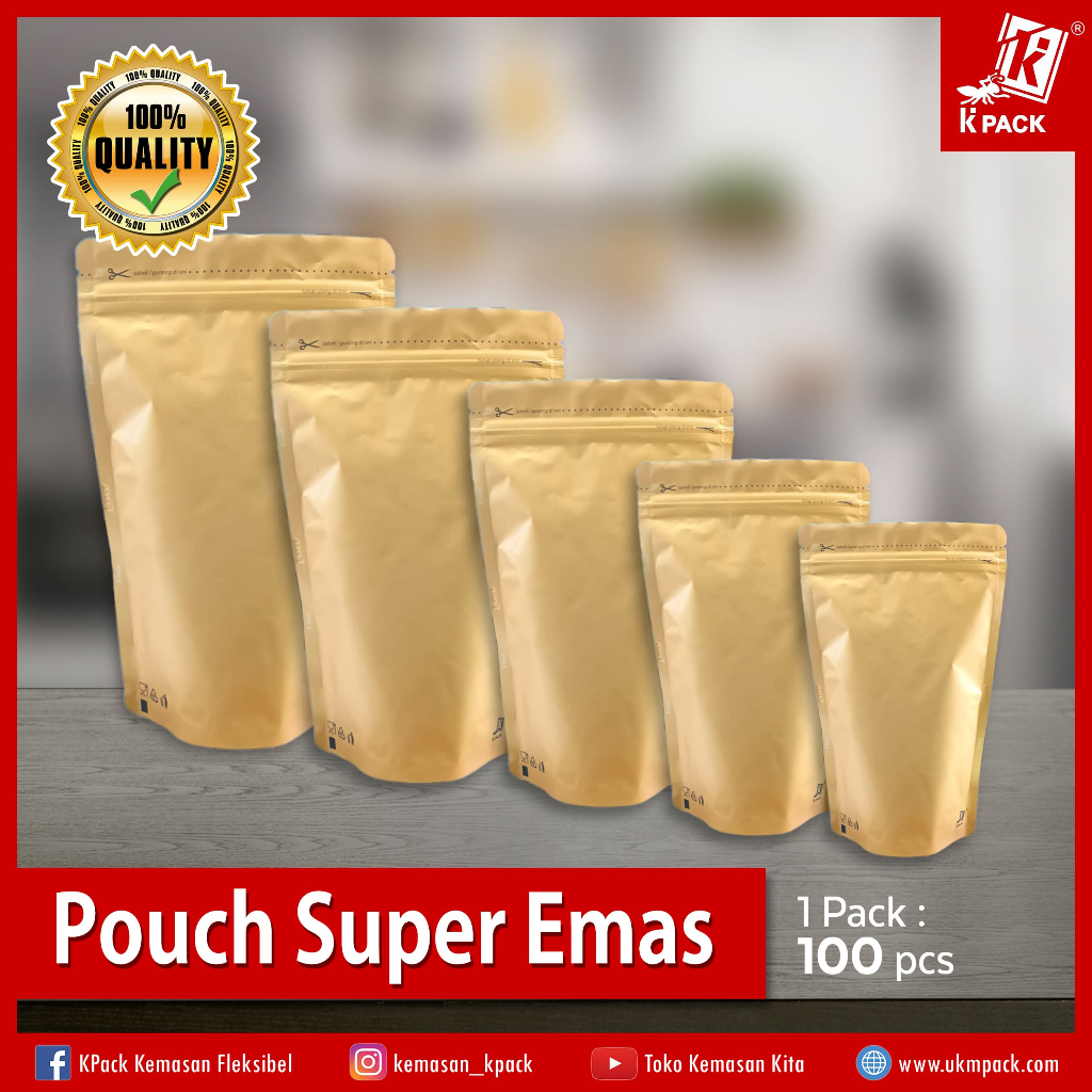 Pouch Super Emas KPack alumunium foil standing pouch