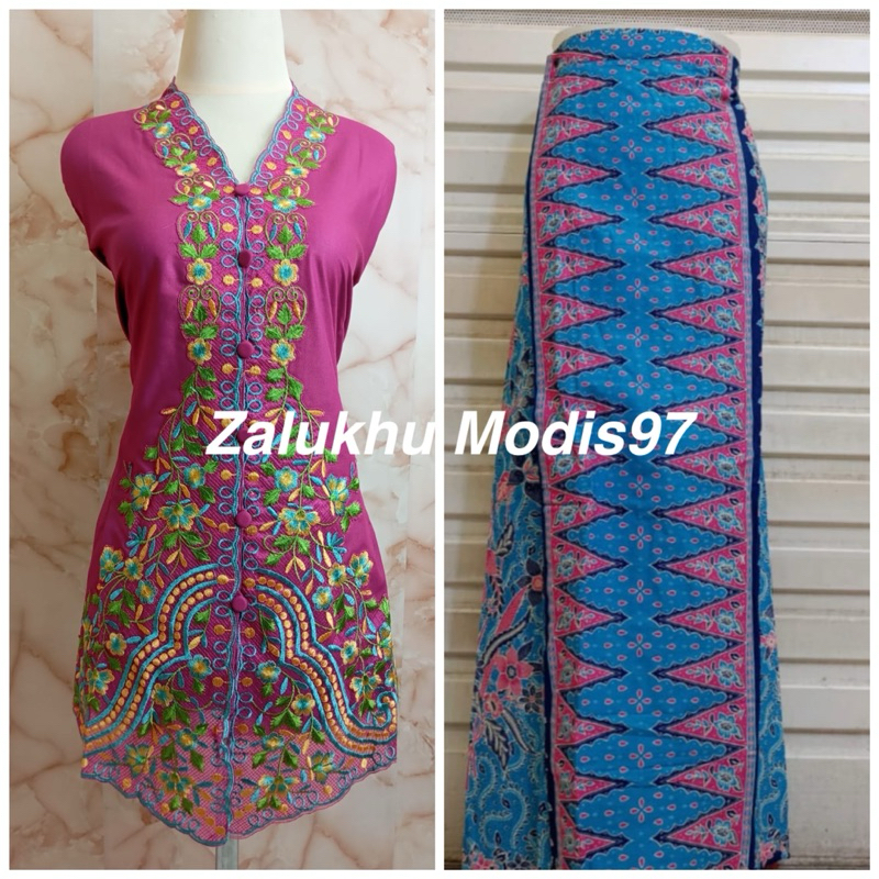 setelan kebaya encim bordir pancawarna||kebaya seragam kerja||kebaya acara formal