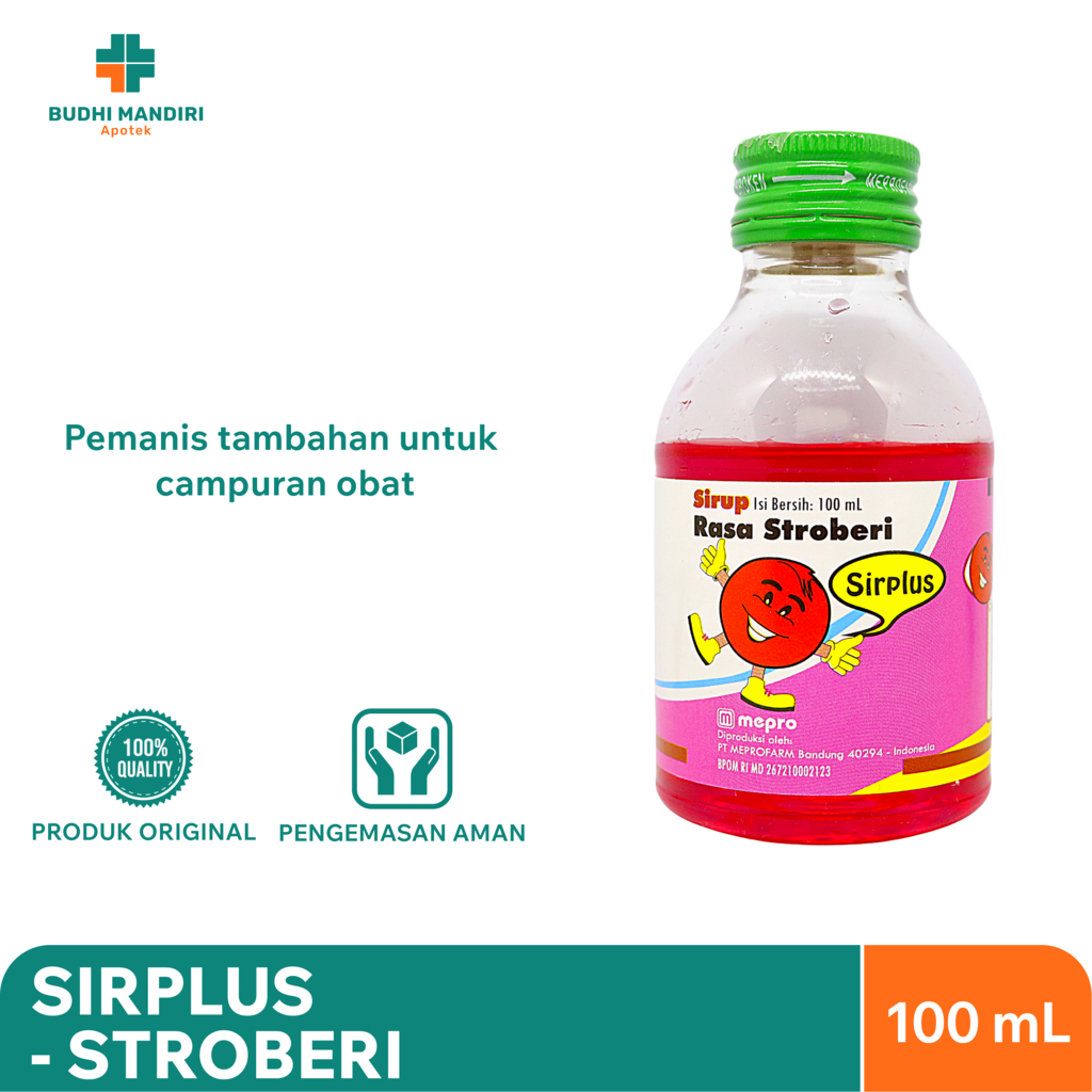 

Sirplus Stroberi 100ml - Sirup Pemanis untuk Campuran Obat