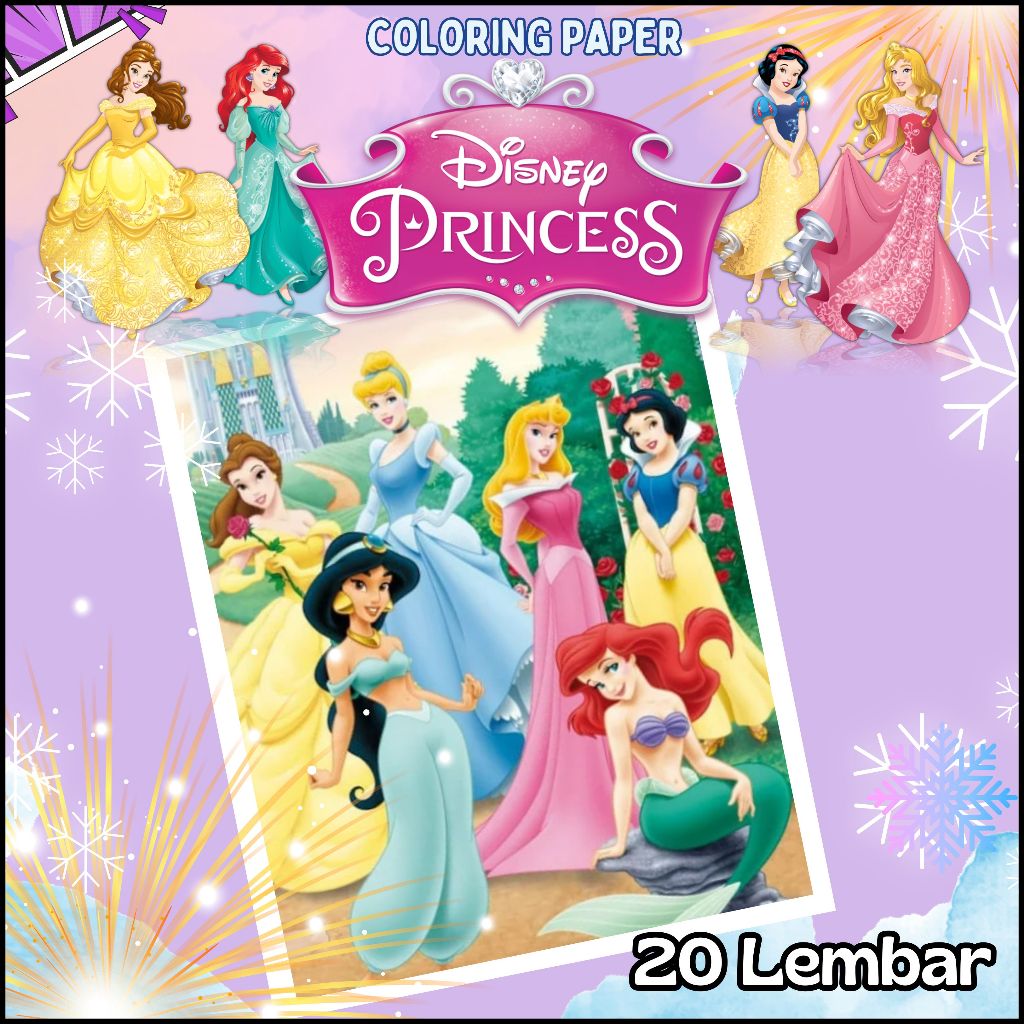 

MEDIA BELAJAR MELUKIS DAN MEWARNAI PRINCESS CANTIK- KERTAS KREATIFITAS MEWARNAI ANAK A4 DENGAN PRINT CETAK BUKAN FOTO COPY - MEDIA WARNA KARAKTER PRINCESS ELSA JASMINE SNOW WHITE CINDERELA COLORING PAPER PACK - MAINAN CIKARANG