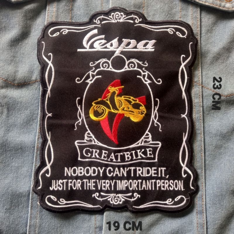 BORDIR/EMBLEM VESPA UKURAN BESAR