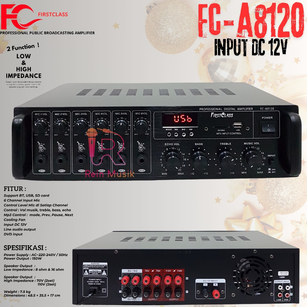 Amplifier First Class FCA 8120 / FC A8120 / FCA8120 TOA Masjid Digital