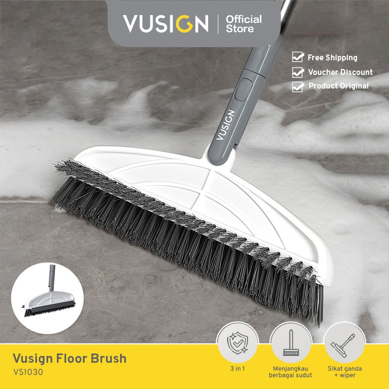 Vusign Sikat Lantai Wiper Pembersih Lantai Dinding Kamar Mandi 3in1 / Floor Brush VS1030