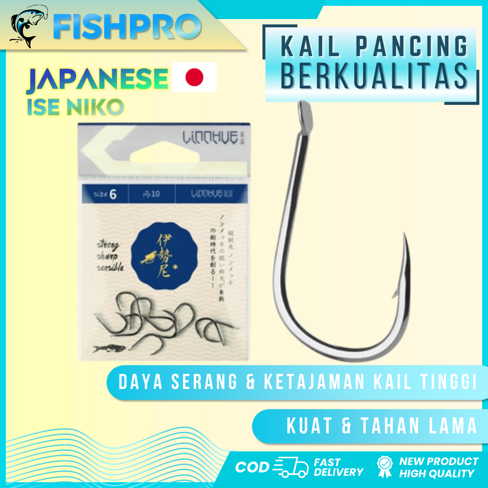 Umpan Kail Pancing Ikan | Ise Niko Hook Jepang Impor Berkualitas Tinggi Desain Profesional | Kail Ta