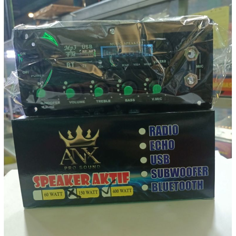 KIT SPEAKER AKTIF 400 WATT TRANSISTOR SANKEN PLUS BLUETOOTH,USB,RADIO,DLL