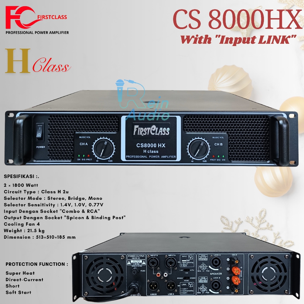 Power Amplifier Firstclass CS 8000 HX CS8000 HX CS8000HX Class H 3600w