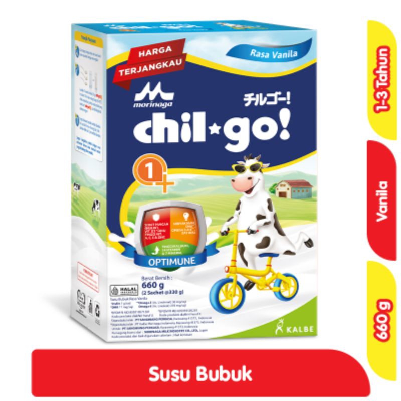 

Morinaga chil-go 1+ Susu Bubuk Pertumbuhan Anak 1 - 3 Tahun Vanila 660 g