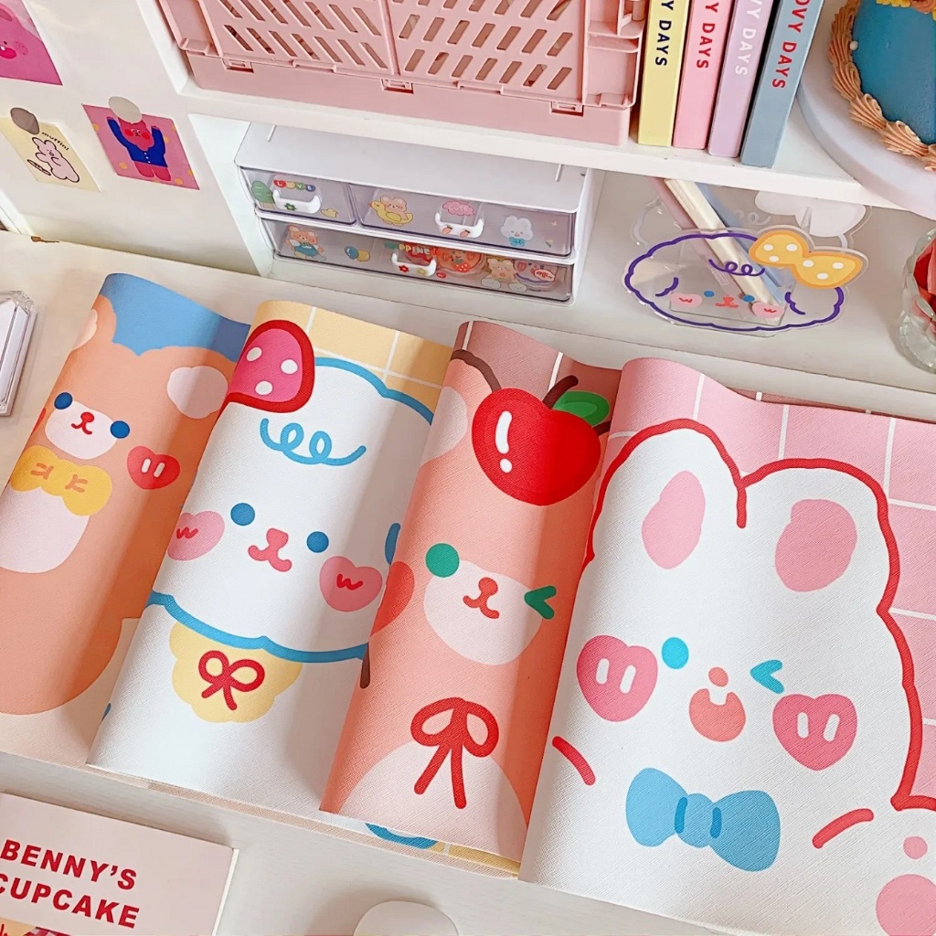 Mousepad Lebar Karakter Lucu Waterproof Anti Air Alas Mouse Keyboard Meja Kerja