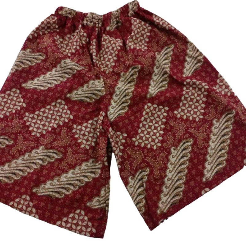 Celana Pendek Batik Wiguno Anak SD Fashion Tradisional - Ud Hasto Joyo Malang