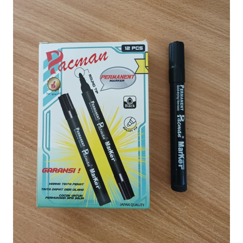 

Spidol Permanent Marker / Spidol Permanen Pacman Hitam 1 Pcs Awet