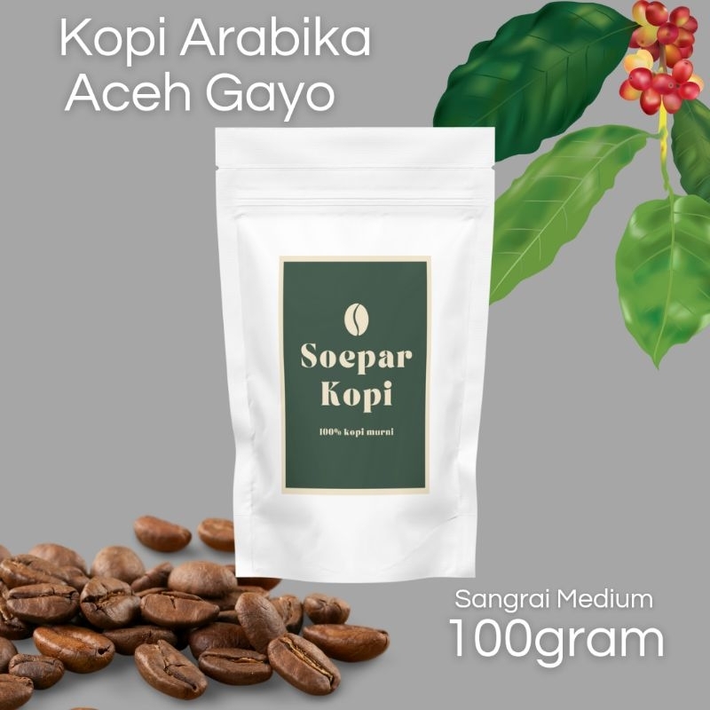 

Kopi Aceh Gayo sangrai medium 100% kopi murni tanpa campuran