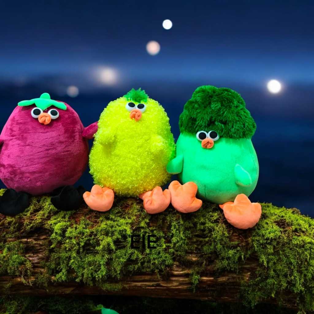 Boneka Lucu Dundun Chiken Vegetables Series (Brokoli / Eggplant / Yellow)