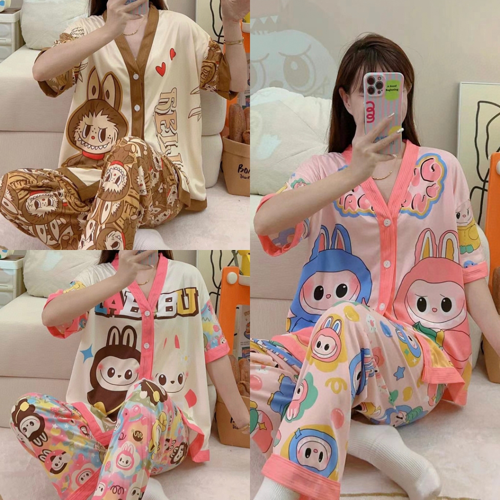 Piyama Baju Tidur Labubu KW PopMart Wanita LEISURE WEAR Import Fashion