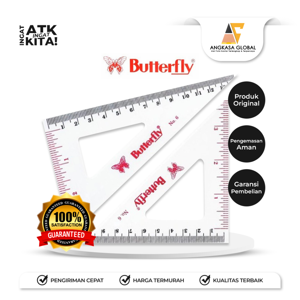 

BUTTERFLY PENGGARIS SEGITIGA NO.6 (1SET)
