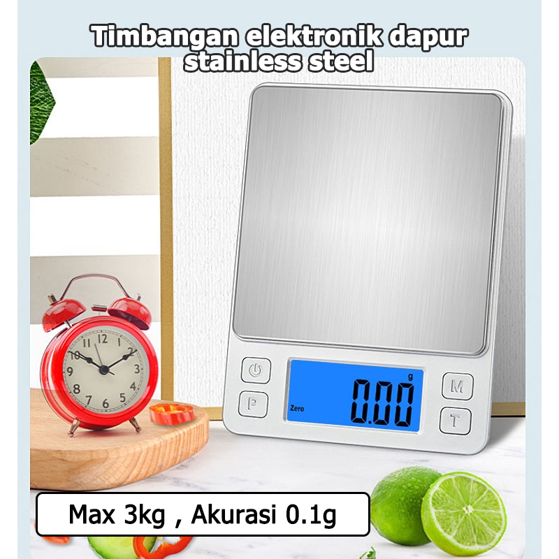 Timbangan Dapur Mini Digital Scale Timbangan Dapur Stainless Versi isi ulang/baterai Timbangan Dapur