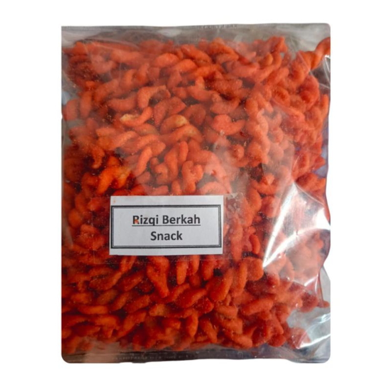 

Camilan Rizqi berkah snack spiral pedas berat kurleb 200gr