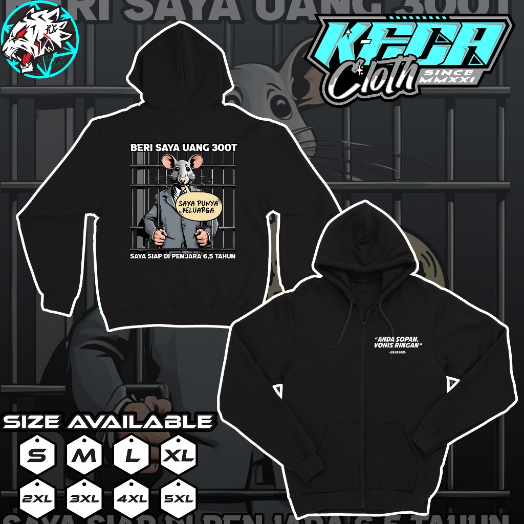 Jaket Zipper Beri Saya Uang 300 Triliun Saya Siap dipenjara 6,5 Tahun Anda Sopan Vonis Ringan Bahan 