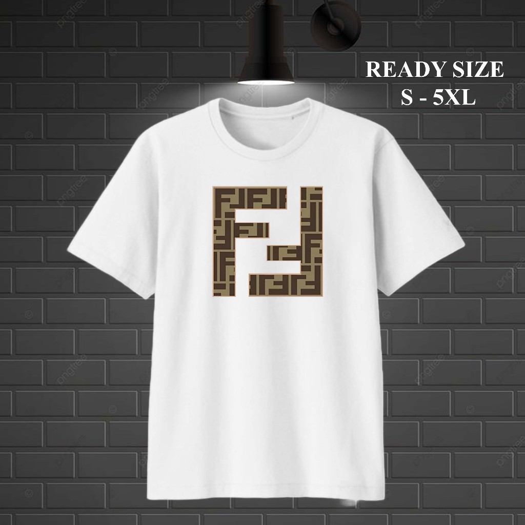 Kaos Fendi Fandi Original Outlet Tshirt Wanita Pria Official Fendi Kaos Lengan Pendek 30S COD