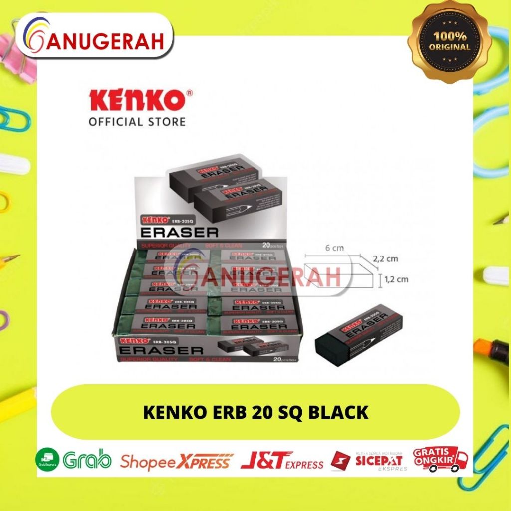 

KENKO ERB 20 SQ BLACK/ HITAM ERASER /PENGHAPUS