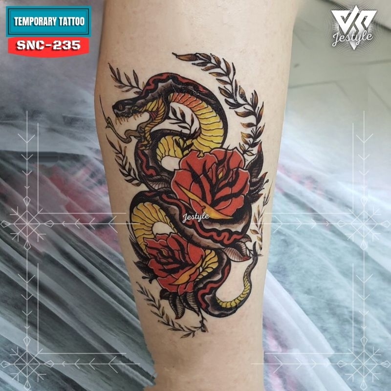 [SNC-235] Tato Temporer Temporary Tattoo ular bunga