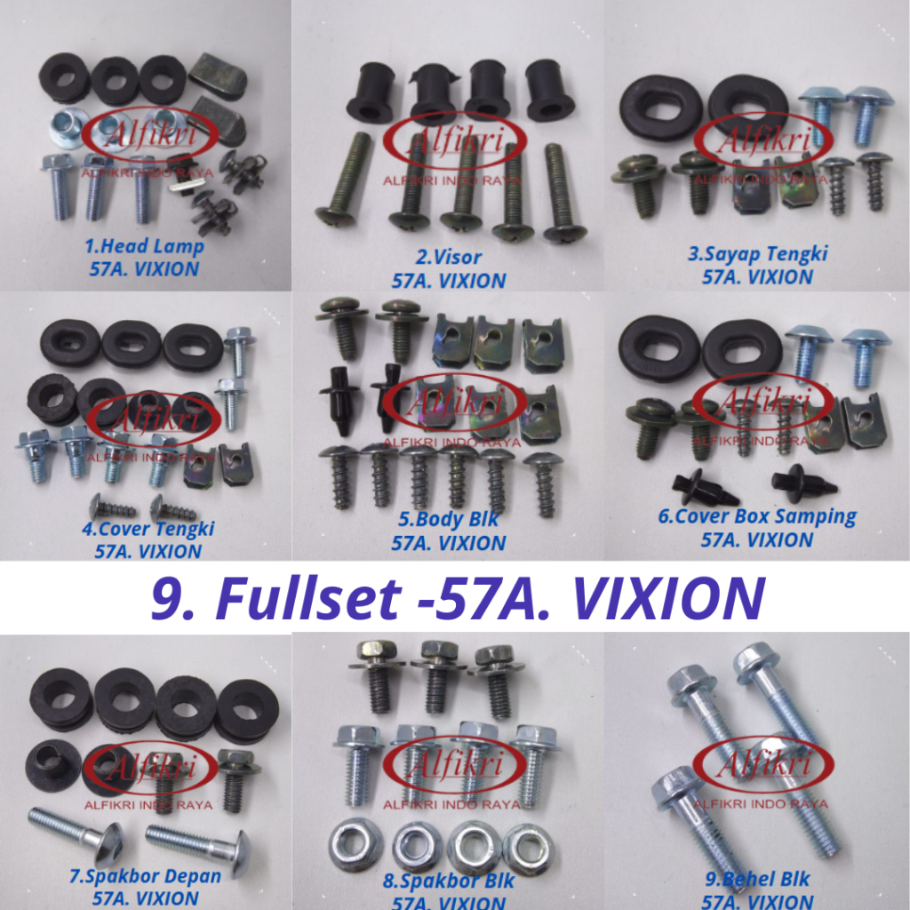 57A Vixion Baut Lengkap Full Set Body Yamaha Vixion / Baut Lengkap Fullset Bodi Yamaha Vixion