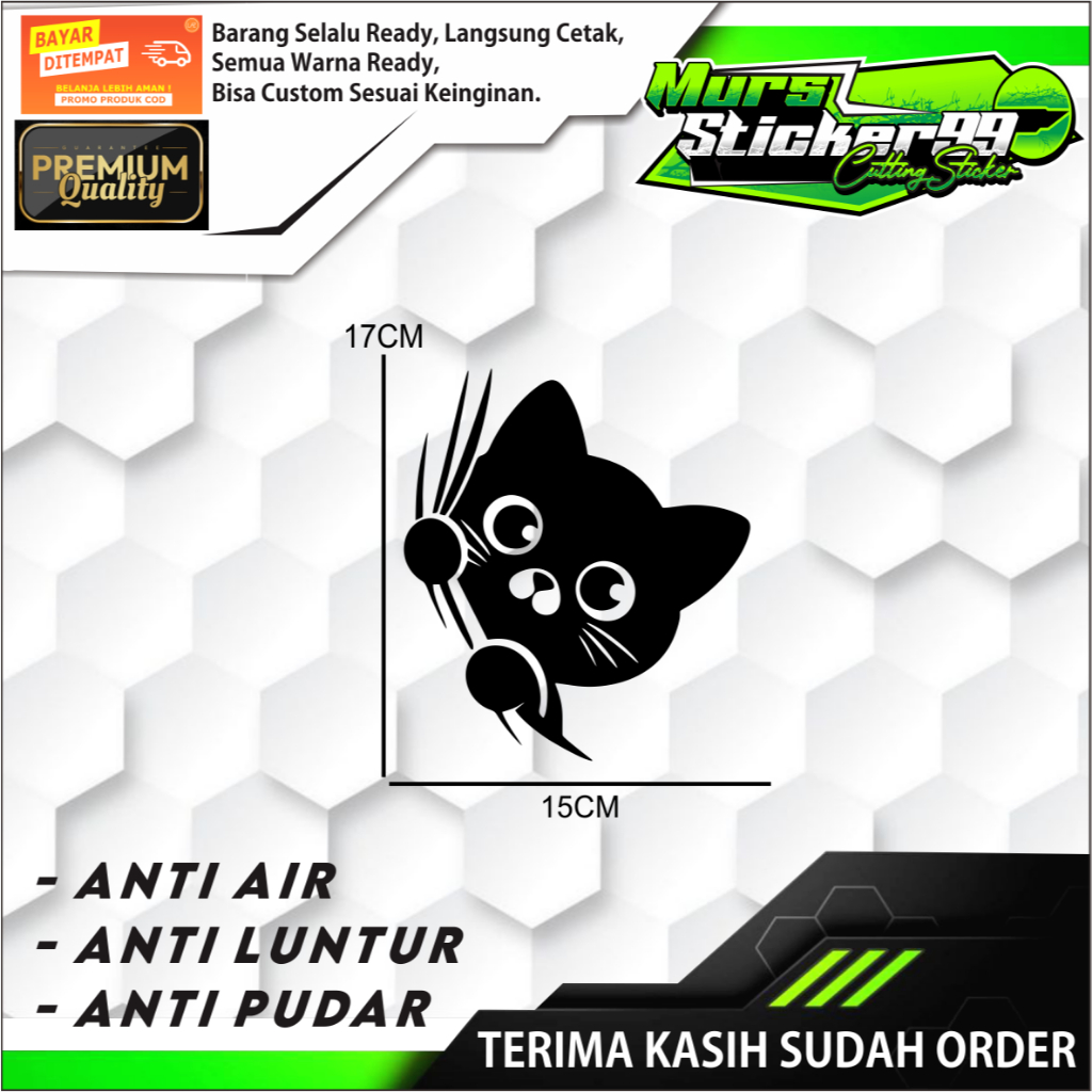 Sticker Cutting ANAK KUCING NGINTIP Cocok Untuk Motor Dan Mobil