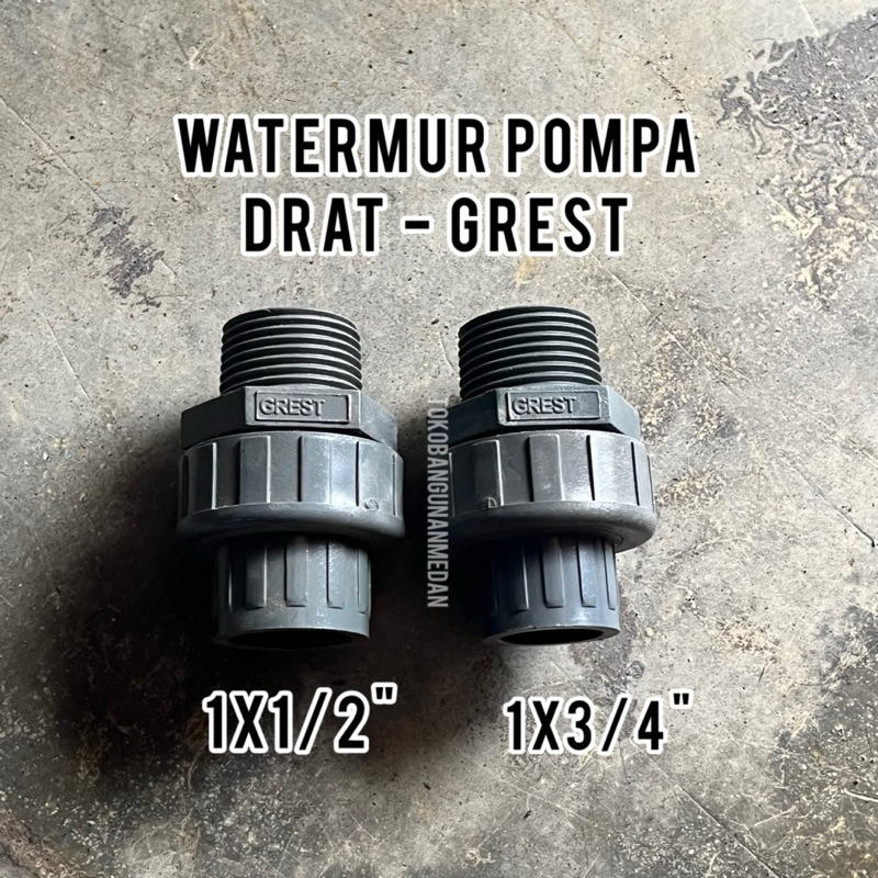 Watermur Pompa air Drat Luar GREST 1 x 1/2 atau 1 x 3/4 inch / Water moor