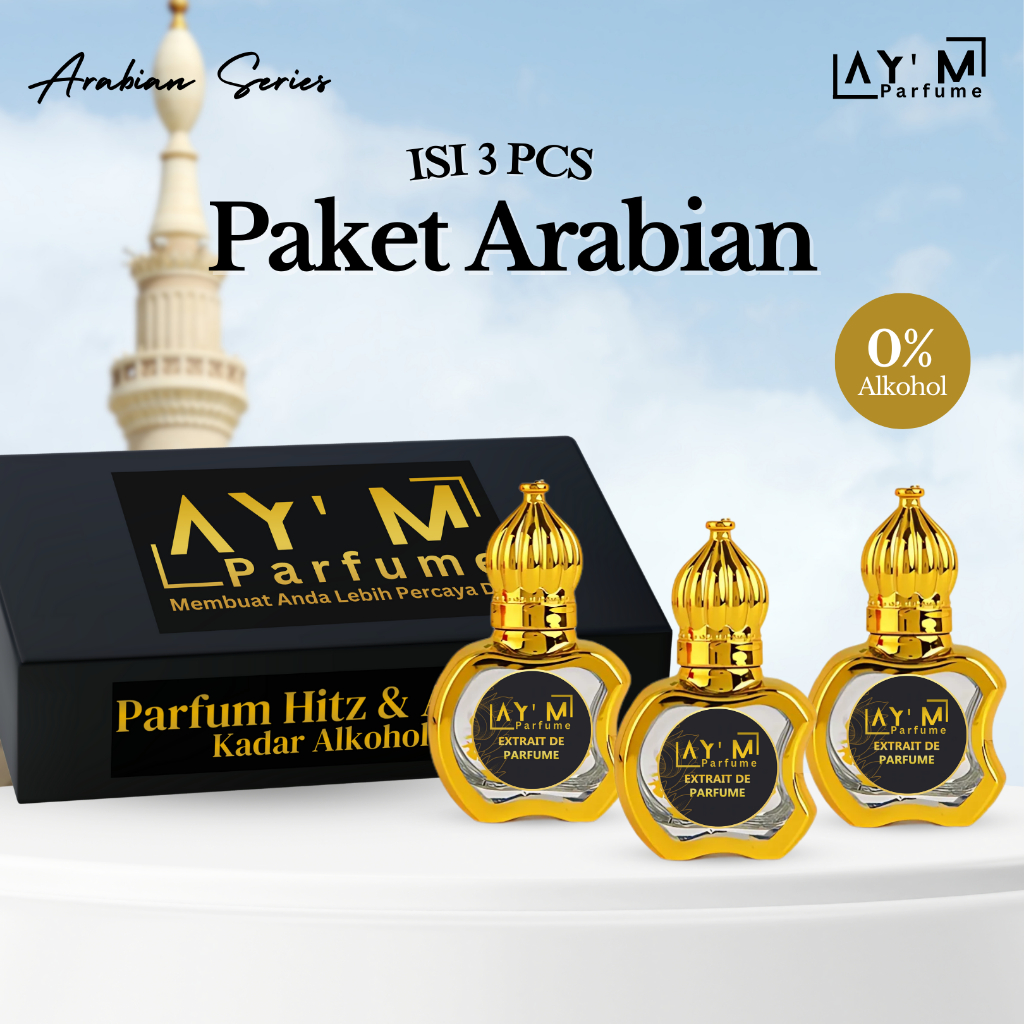 (PAKET 1 BOX ISI 3 PCS) Parfum Arab Oles Non Alkohol / Paket Parfum Arab Sholat Ibadah 0% Alkohol / 