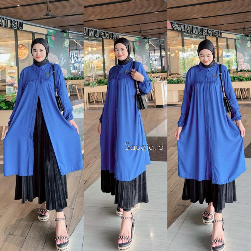 AZKA LONG TUNIK / AZKA TUNIK RAYON TWILL / TUNIK WANITA TERBARU / PAKAIAN WANITA / FASHION WANITA / 