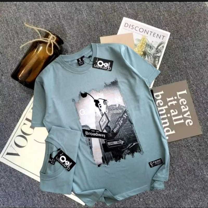 D`GREEN Tshirt Original Pria Wanita Motif Hijau MD GREEN LTD PUTIH / Kaos Greenlight Original / Baju