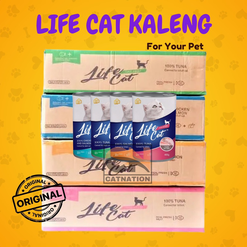 [24 PCS / 1 BOX] LIFE CAT KALENG Wet Food 1 DUS 24 PCS - Makanan Basah Kucing Lifecat Kaleng Life Ca