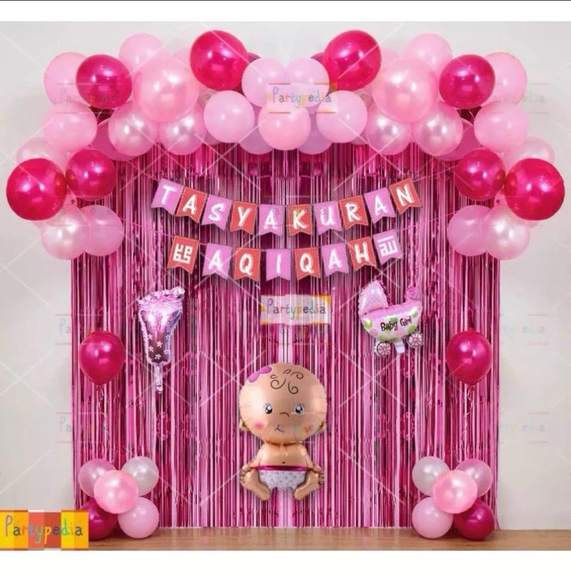 Paket Dekorasi aqiqah Anak cewek Balon Buah