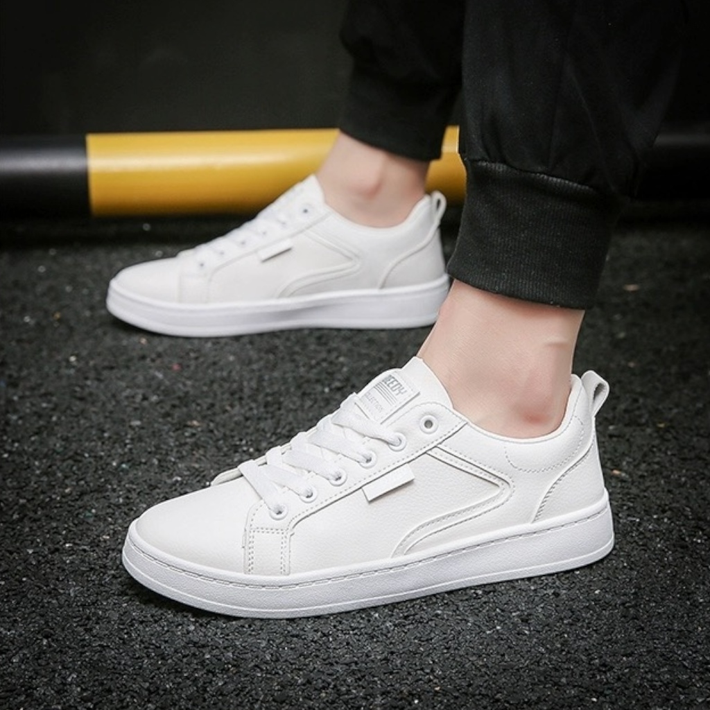 Sepatu Pria Wanita Putih Sneakers Cewek Cowok Kekinian