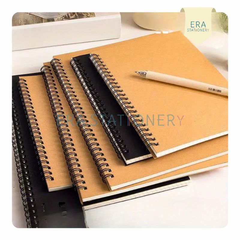 

Note book A5 Vintage Aesthetic / Sketchbook / Notebook Cover Hitam/ Cover Kraft 50 lembar/100Halaman