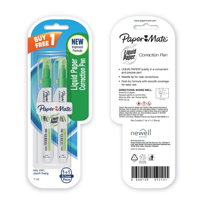

paper mate LIQUID paper correction pen Tip Ex cair 7ml isi 2 pen 0.7mm