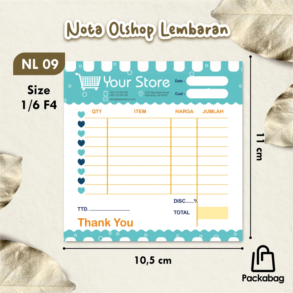 

NOTA LAUNDRY CUSTOM NAMA - NOTA LEMBARAN MURAH