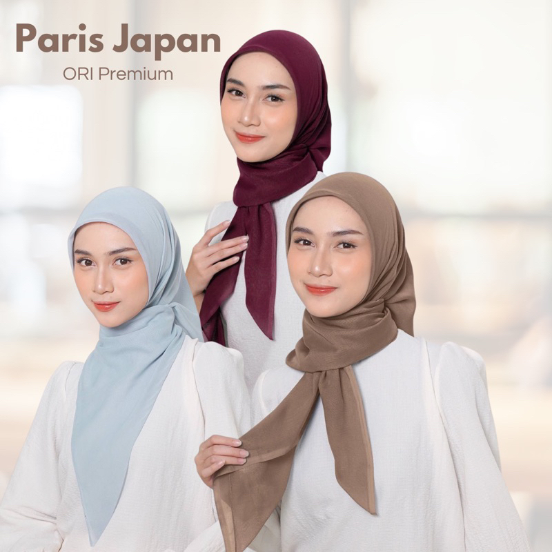 Paris Japan Ori Premium / Paris Japan Ori segi empat / Paris Japan Ori Premium TERMURAH / Kerudung P